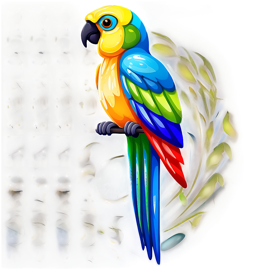 Stylized Parrot Design Png Twh PNG image