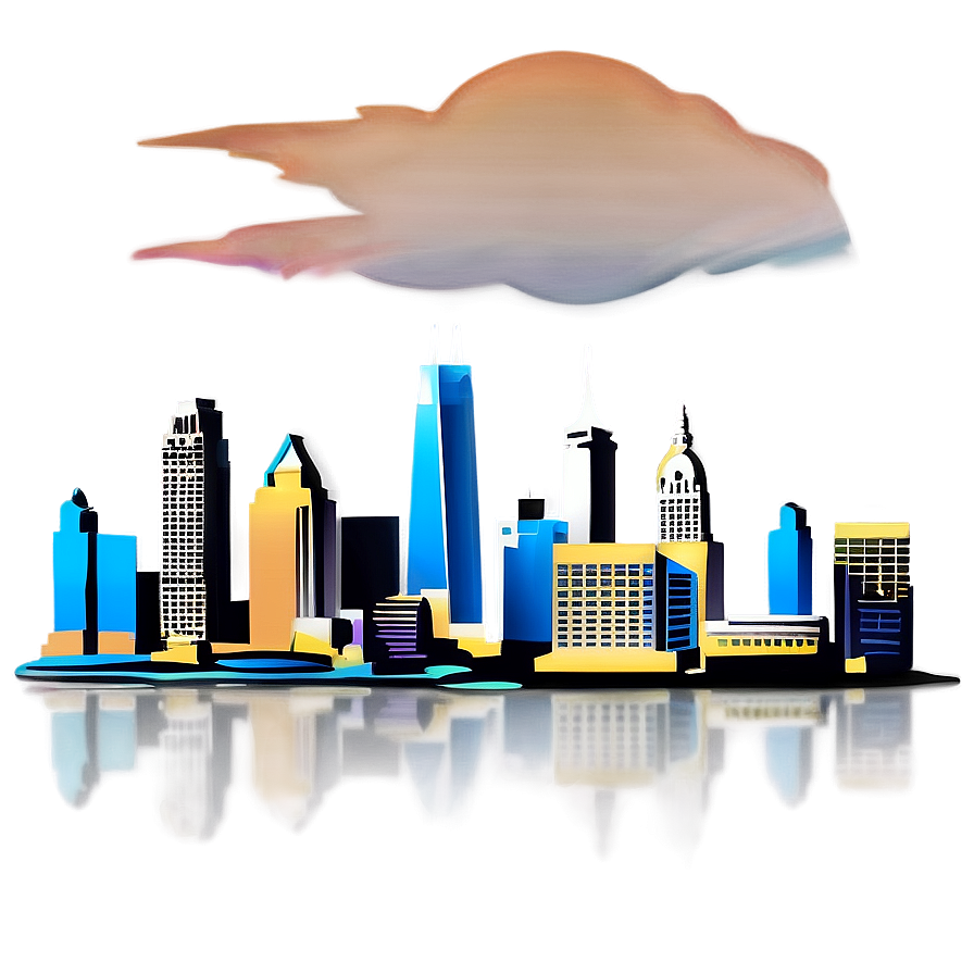 Stylized Philadelphia Skyline Png 06252024 PNG image