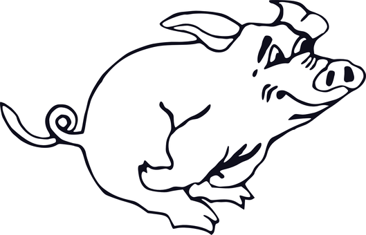 Stylized Pig Silhouette PNG image