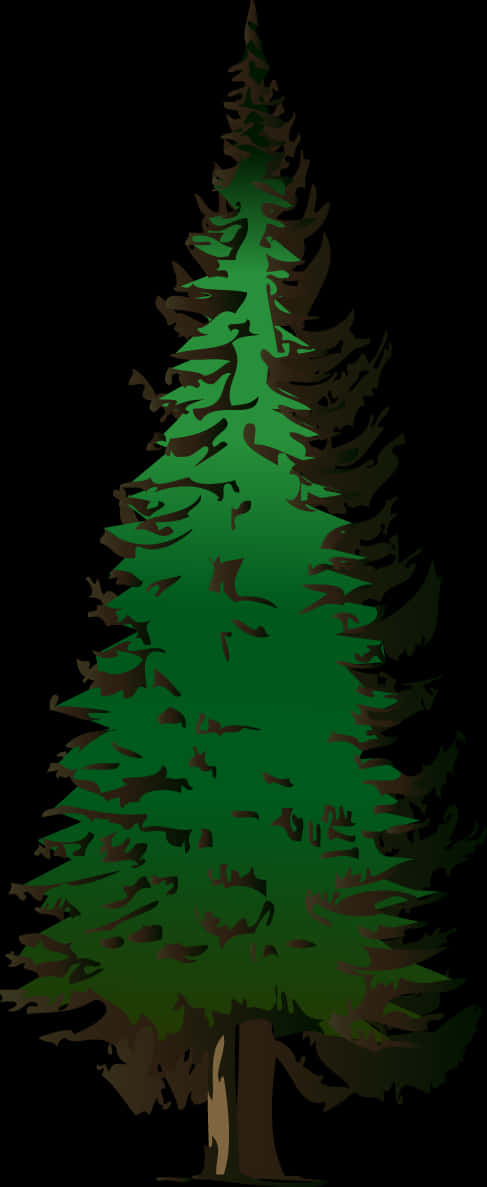 Stylized Pine Tree Illustration PNG image