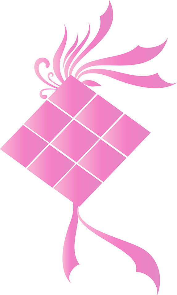 Stylized Pink Ketupat Vector PNG image