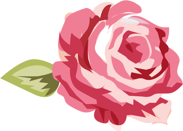 Stylized Pink Rose Illustration PNG image