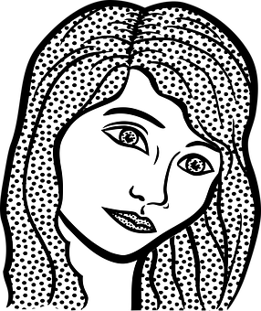 Stylized Portrait Blackand White PNG image