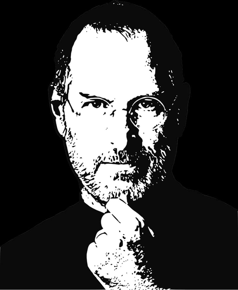 Stylized Portraitof Man Thinking PNG image