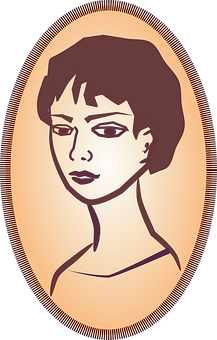 Stylized Portraitof Woman PNG image