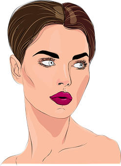 Stylized Portraitof Woman Vector PNG image