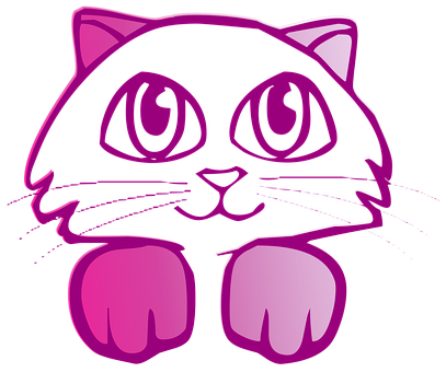 Stylized Purple Cat Graphic PNG image