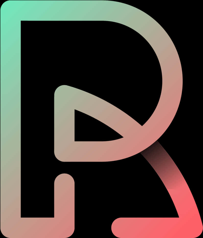 Stylized R Letter Art PNG image