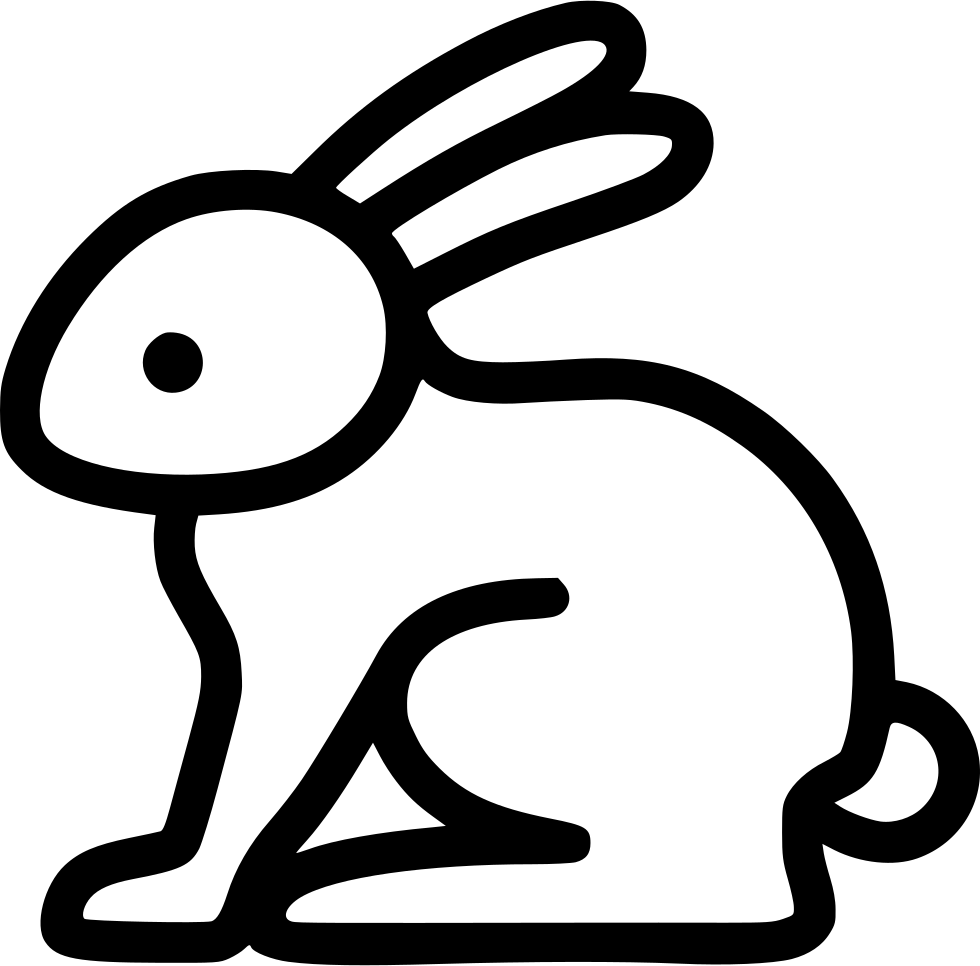 Stylized Rabbit Line Art PNG image
