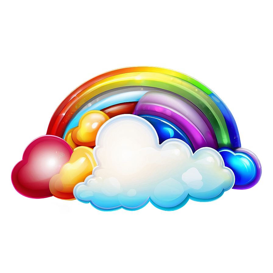 Stylized Rainbow With Clouds Png 06282024 PNG image