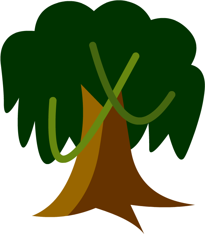 Stylized Rainforest Tree Graphic PNG image