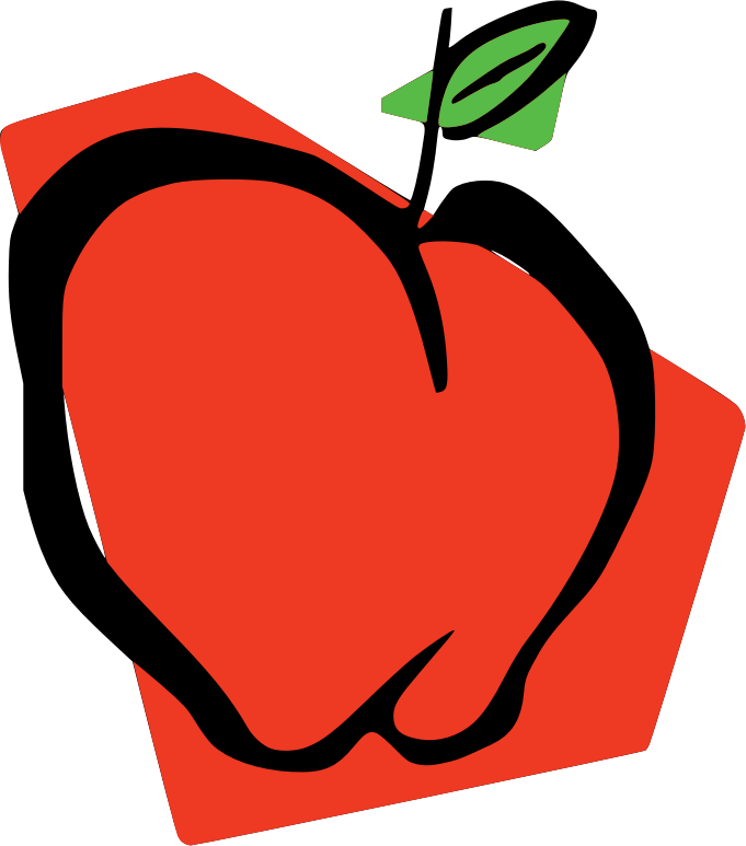 Stylized Red Apple Illustration PNG image