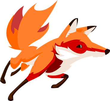 Stylized Red Fox Illustration PNG image