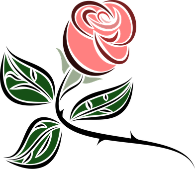 Stylized Red Rose Graphic PNG image