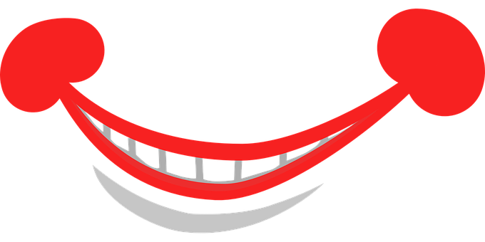 Stylized Redand White Smile PNG image