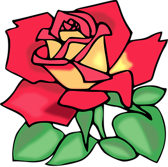 Stylized Redand Yellow Rose Artwork PNG image