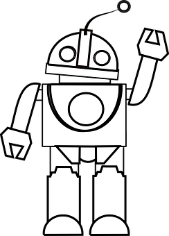 Stylized Robot Vector Illustration PNG image