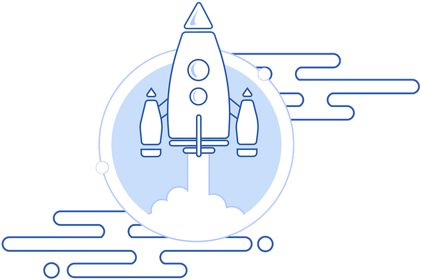 Stylized Rocket Launch Graphic PNG image