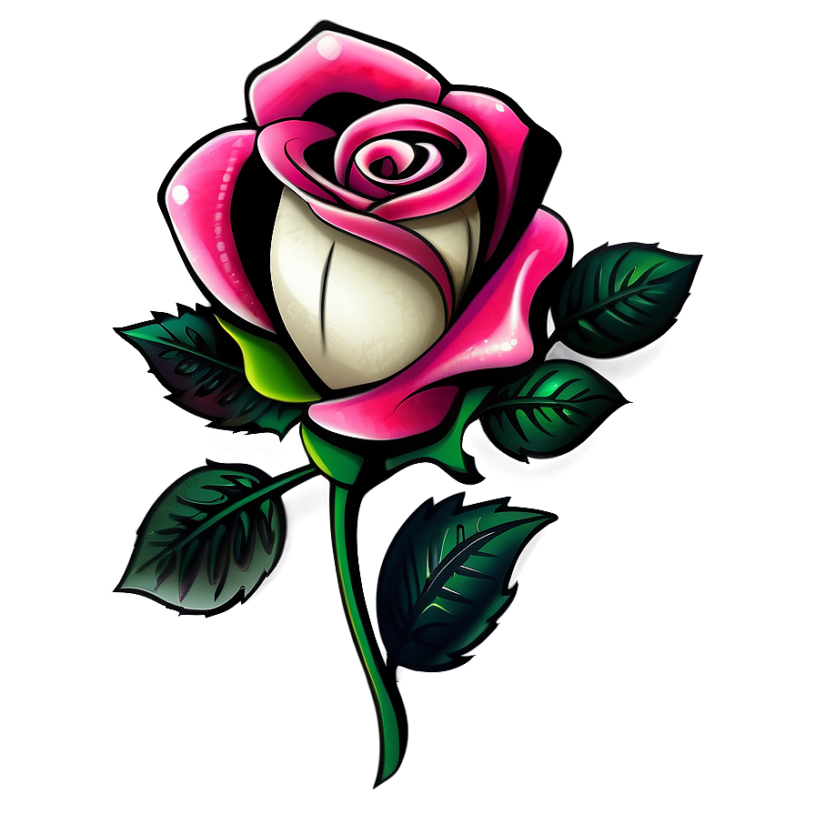 Stylized Rose Tattoo Image Png 05252024 PNG image