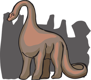 Stylized Sauropod Dinosaur Illustration PNG image
