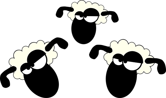 Stylized Sheep Cartoon Characters PNG image