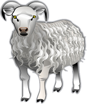 Stylized Sheep Illustration PNG image