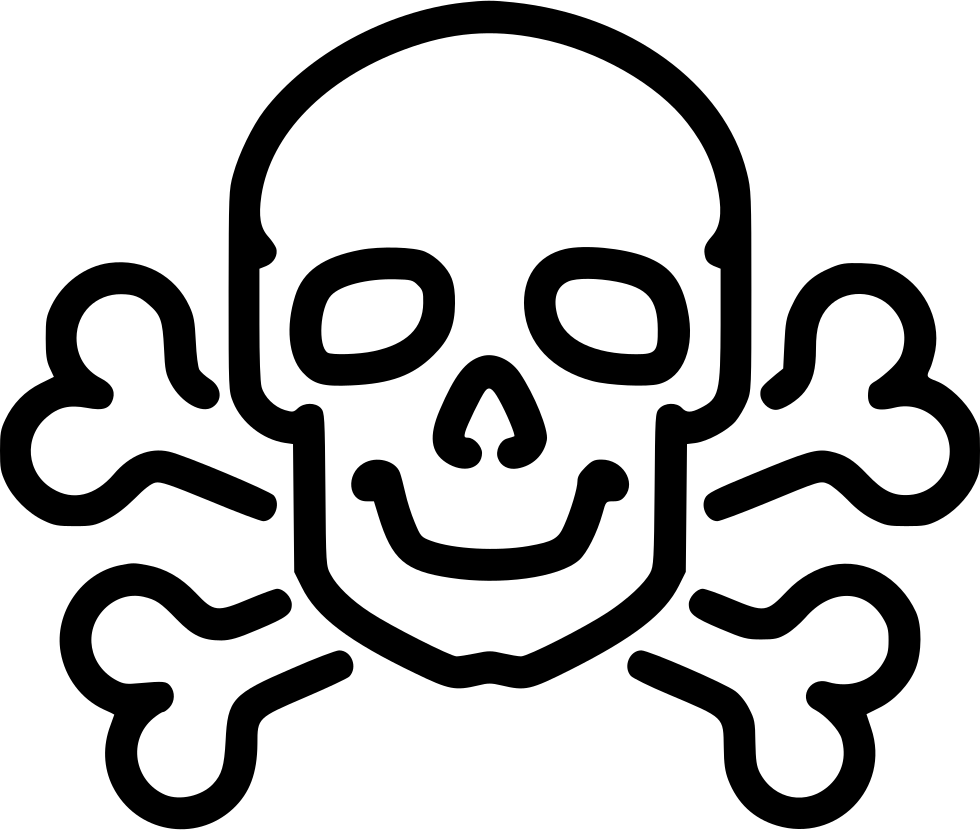 Stylized Skulland Crossbones Outline PNG image