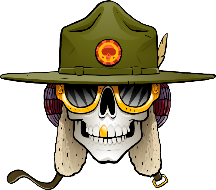 Stylized Skullin Military Hat PNG image