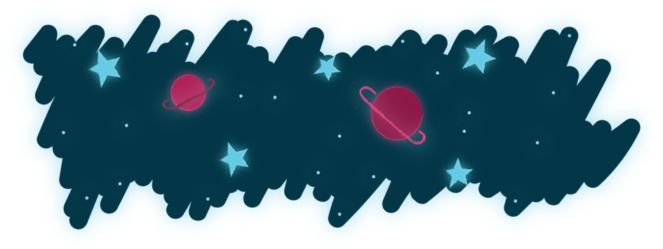 Stylized Space Scene PNG image