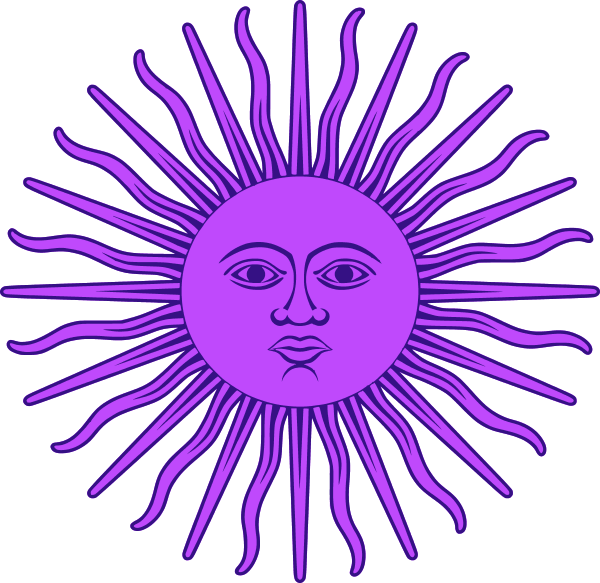 Stylized Sun Design Purpleand Green PNG image