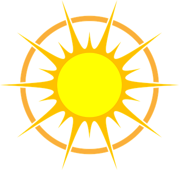 Stylized Sun Graphic PNG image