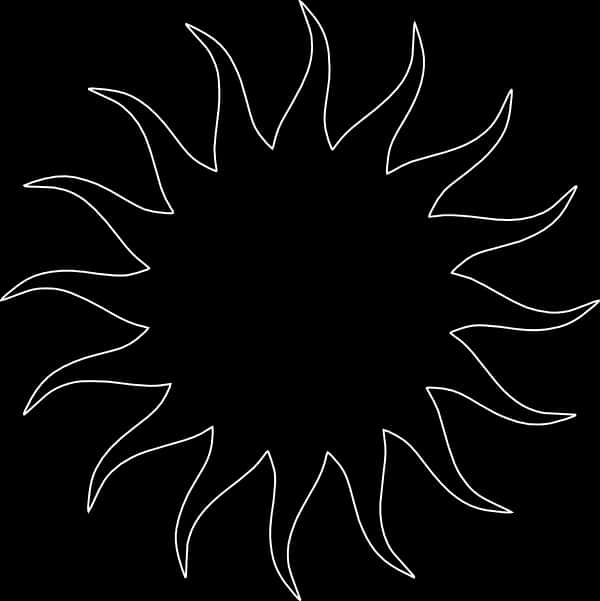 Stylized Sun Outline Transparent Background PNG image