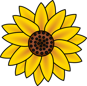 Stylized Sunflower Illustration PNG image