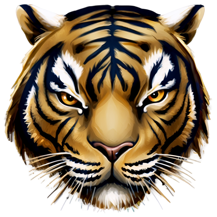 Stylized Tiger Face Graphic Png 06252024 PNG image