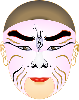Stylized Traditional Theatrical Mask PNG image