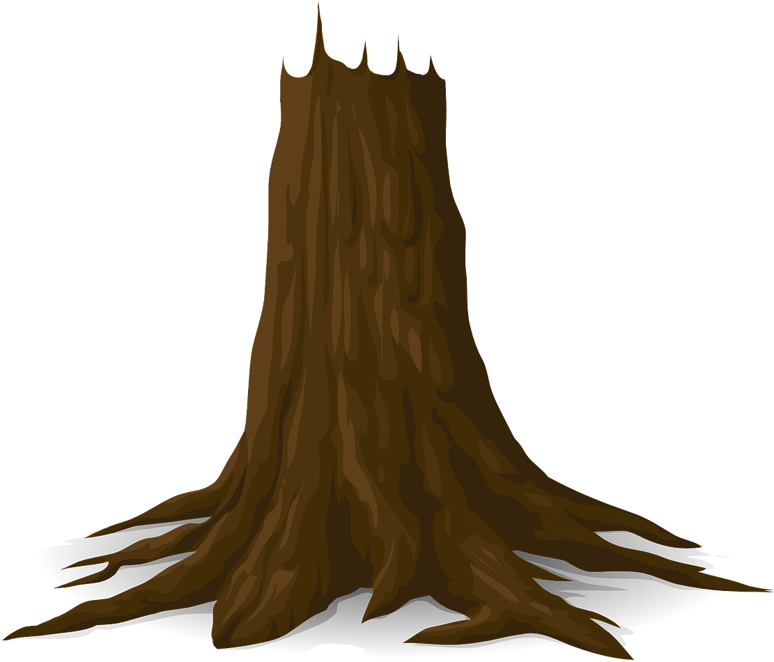 Stylized Tree Trunk Illustration PNG image