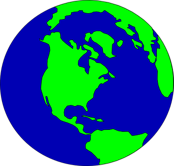 Stylized Vector Globe North America PNG image