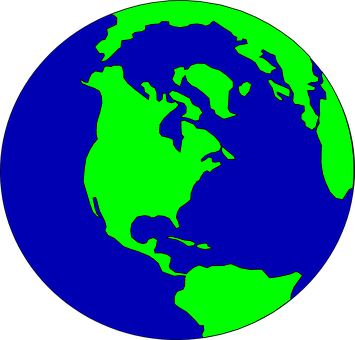 Stylized Vector Globe Western Hemisphere PNG image