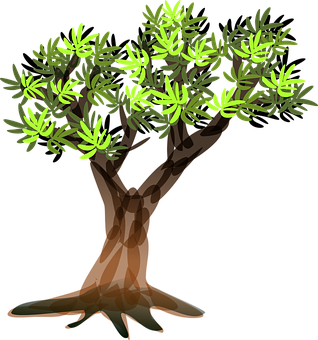 Stylized Vector Tree Illustration PNG image