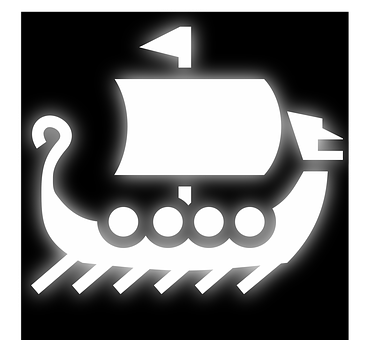 Stylized Viking Ship Icon PNG image