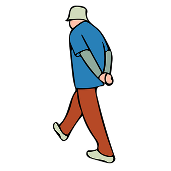 Stylized Walking Man Illustration PNG image
