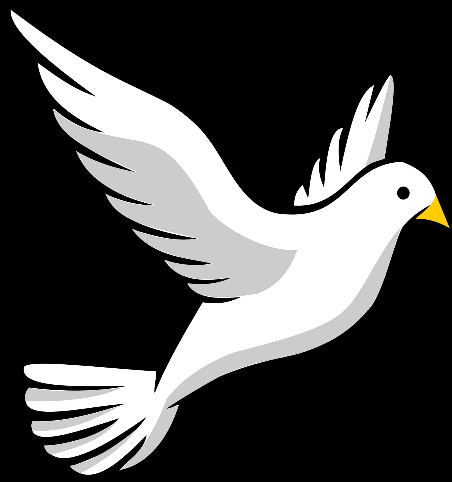 Stylized White Dove Graphic PNG image