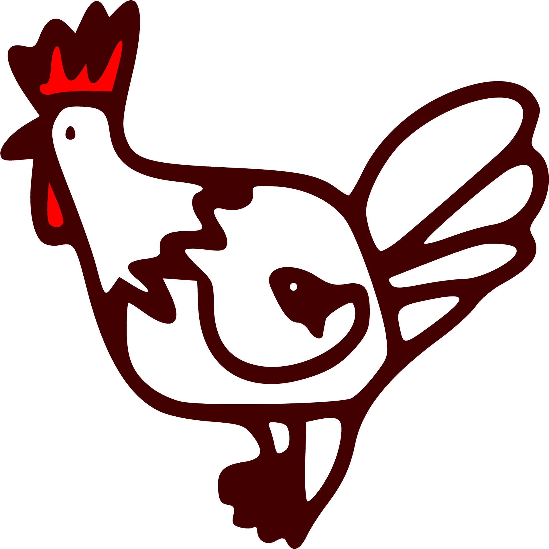 Stylized White Rooster Graphic PNG image