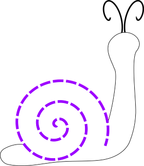 Stylized White Snail Graphic PNG image