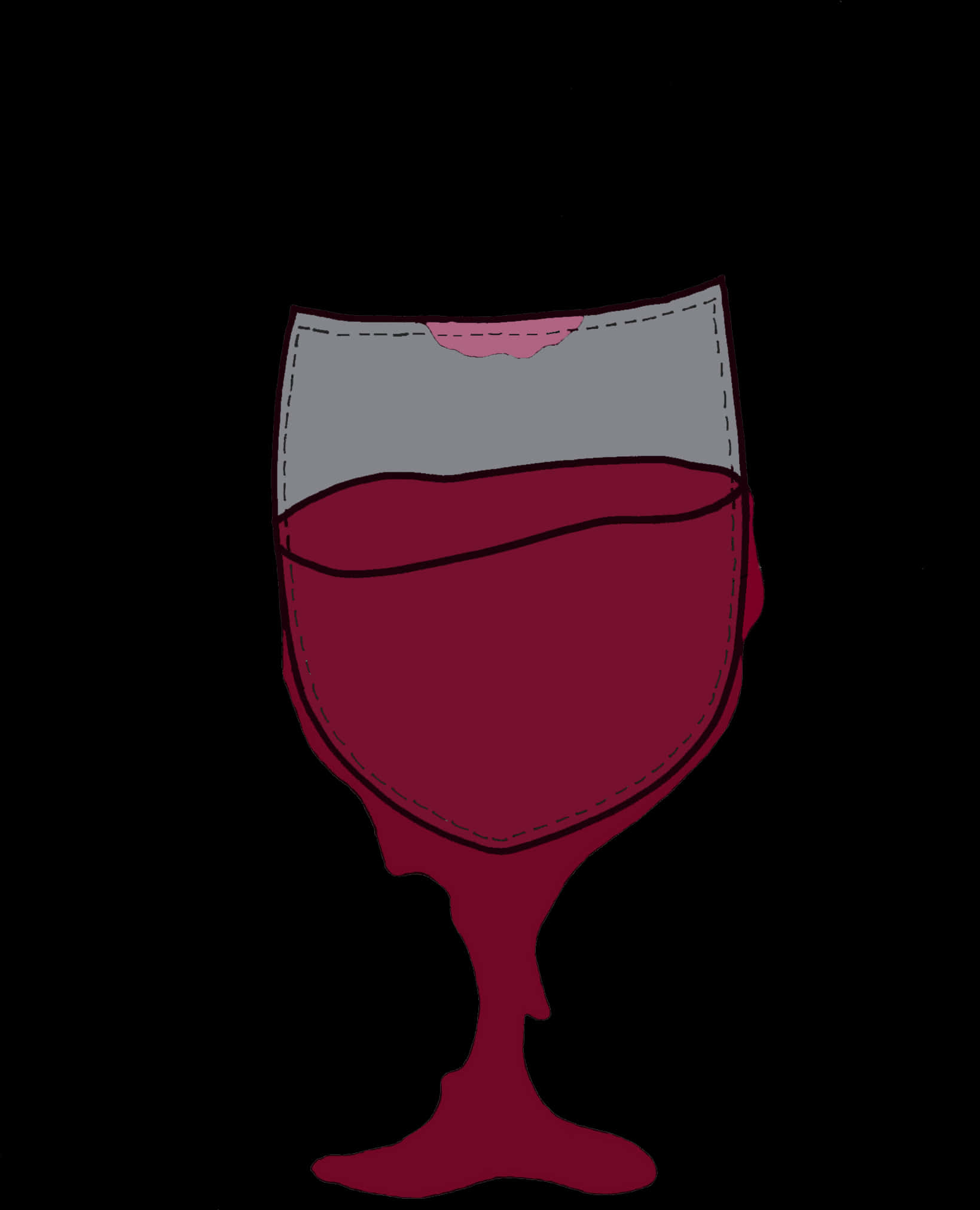 Stylized Wine Glass Art PNG image