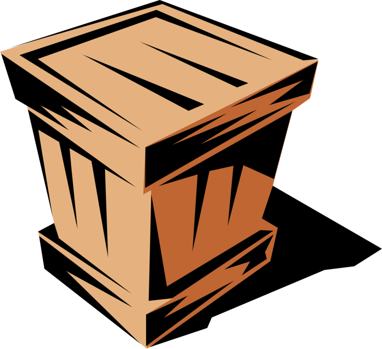 Stylized Wooden Podium Illustration PNG image