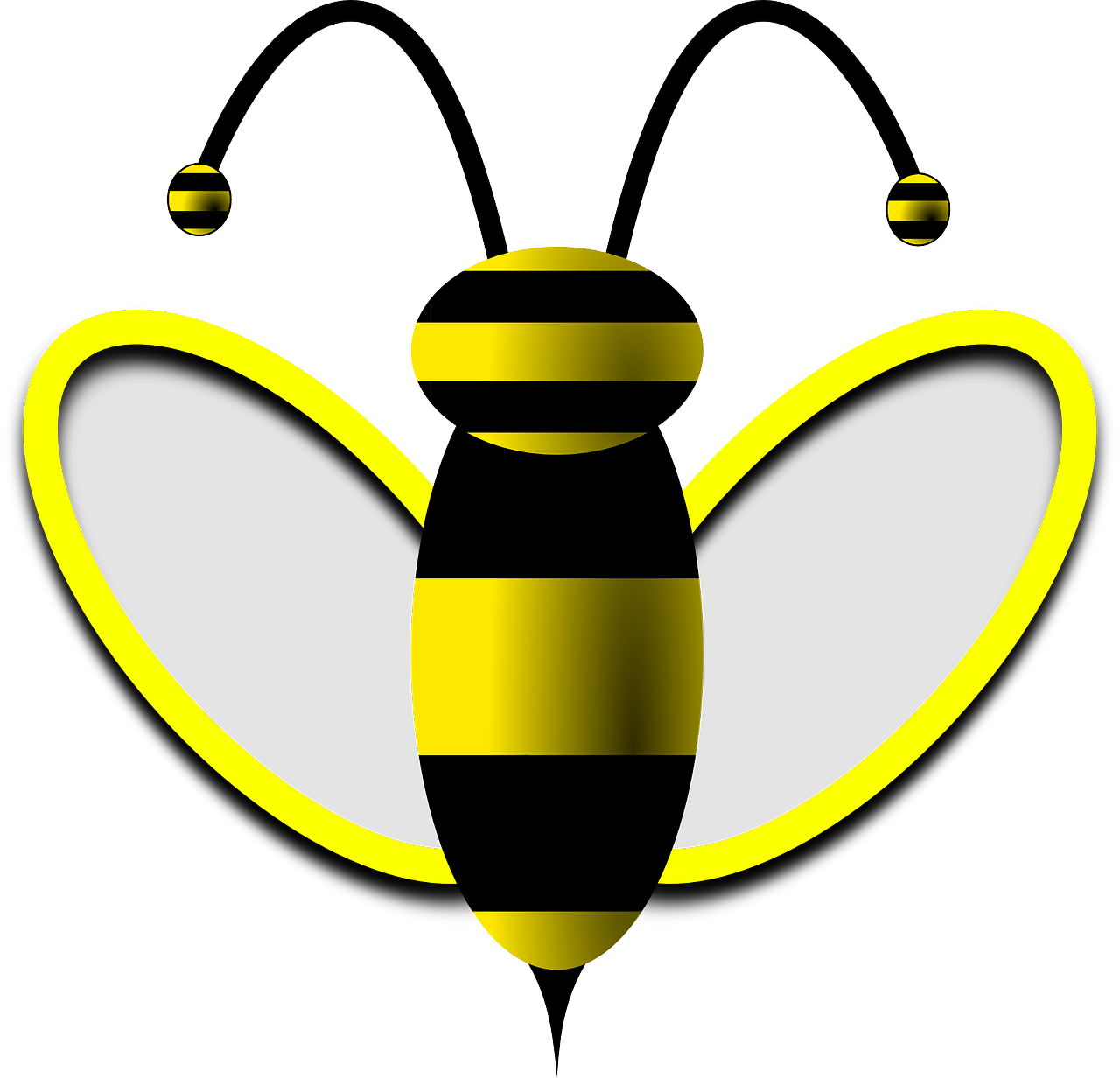 Stylized Yellow Black Wasp Graphic PNG image