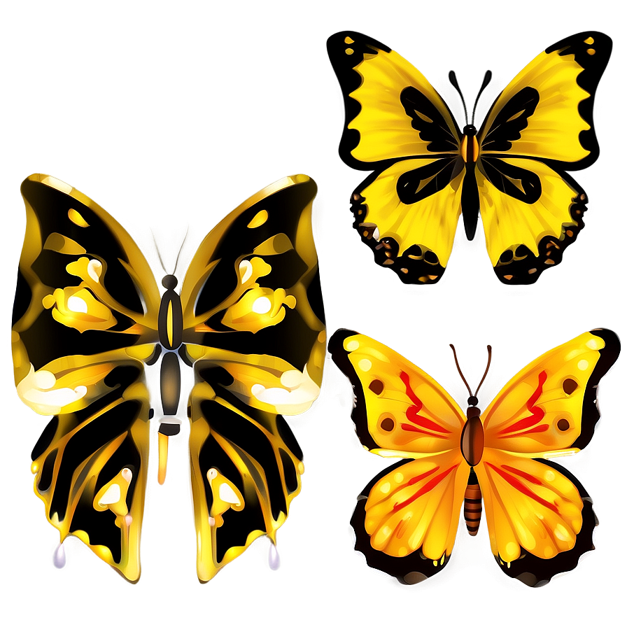 Stylized Yellow Butterfly Png 31 PNG image