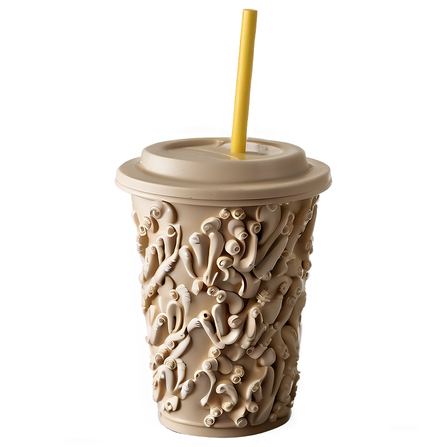 Styrofoam Cup With Straw Png 06122024 PNG image