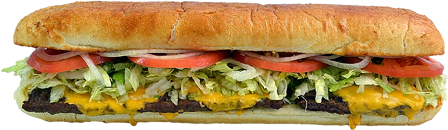 Submarine Cheeseburger Sandwich PNG image